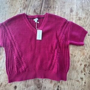 NWT Sundance Catalog My Everyday Short Sleeve Chunky Knit Sweater Sz Medium
